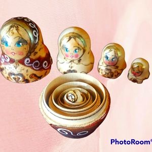 Vintage Authentic Russian Matryoshka Nesting Dolls